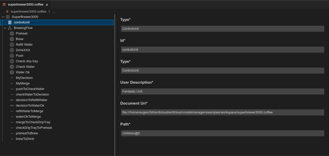 Overview of the Model Hub for the Coffee Editor NG